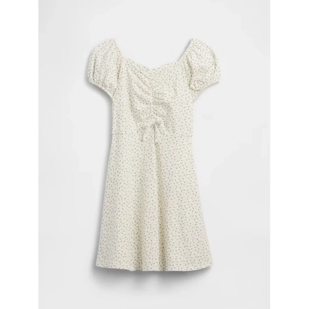 Gap Kids Girls Ruched Dress Dress Lemon Print L(10) AOP 895056